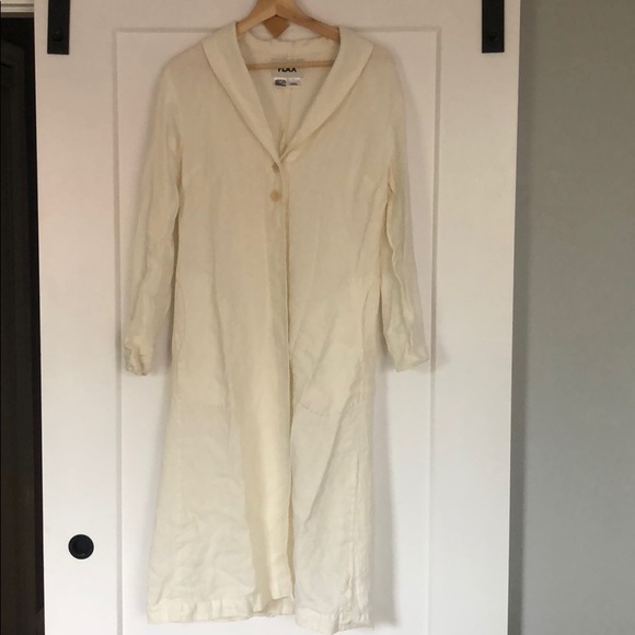 FLAX linen long blazer/jacket - Picture 2 of 4